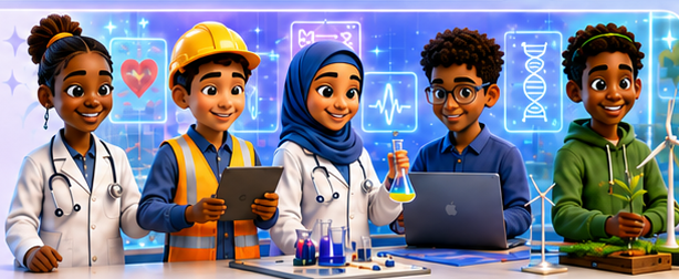 Students exploring careers in healthcare, engineering, biotechnology and technology